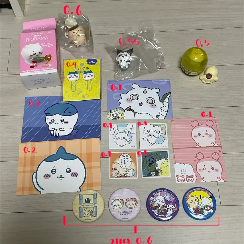 [BUNJANG] Chiikawa Chikawa "Monjakui" Postcard, Pouch, Figure, Can Badge, Kuromi, Momonga, Pochacco, Shisa / 치이카와 먼작귀 엽서 띠부띠부씰 피규어 캔뱃지 쿠로미 모몽가 포차코 시사