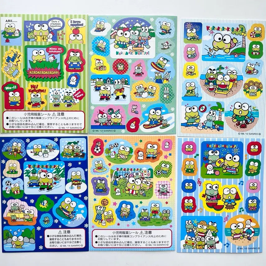 [BUNJANG] Sanrio Kitty Keropi My Melody Twin Star Vintage Seal Stickers / [고전문구] 산리오 키티 케로피 고전 씰스티커 마이멜로디 트윈스타