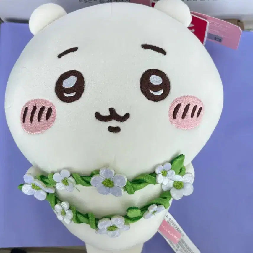 [BUNJANG] Chiikawa Flower Wreath Plush / 치이카와 화관 인형
