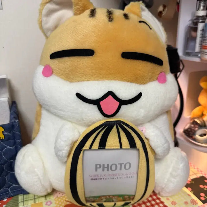 [BUNJANG] Vintage Hamster Plush Toy with Photo Frame / 고전햄클 눈썹 하나없음
