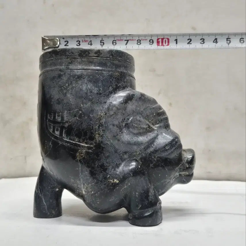 [BUNJANG] Hongshan Culture Black Jade with Totem/Emperor Yan Shennong / 자석이 붙는 홍산문화 흑피옥 (토템/염제신농)(문자/문양) bw-289