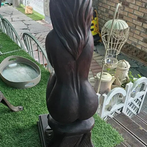 [BUNJANG] Wooden Female Sculpture Large / 원목여인조각상