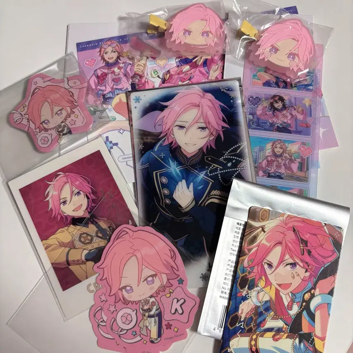 [BUNJANG] Ensemble Stars Kohaku Mini Kore Hairpin Star Card Thanksgiving Badge Sticker Bundle Set / 일괄) 앙스타 코하쿠 미니코레 헤어핀 스타 카드 감사제 뱃지 스티커