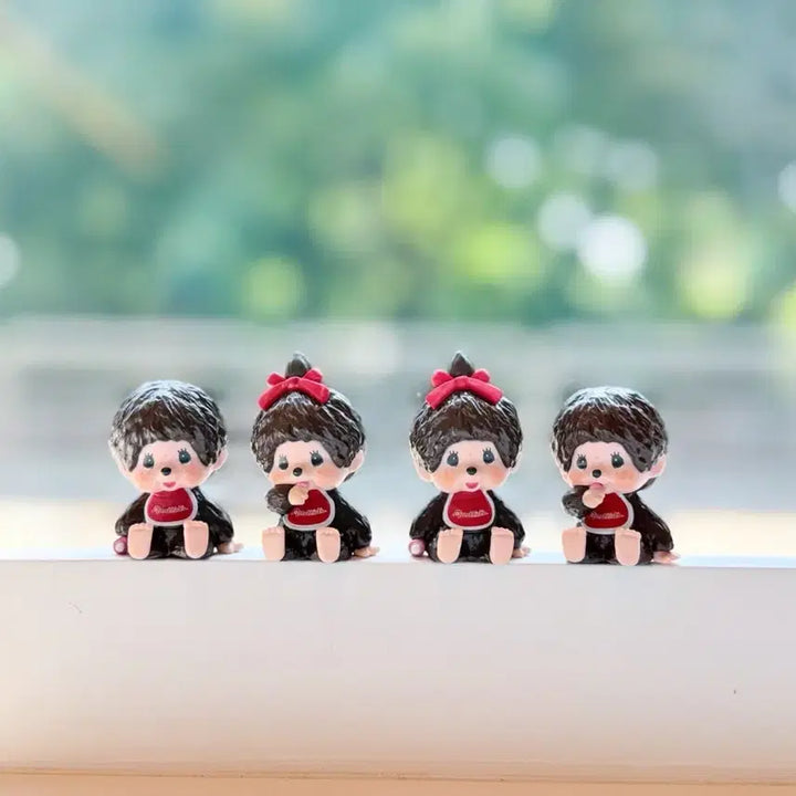 [BUNJANG] Monchhichi Mini Figure 4-Piece Set / 일본 몬치치 미니 피규어 4종세트