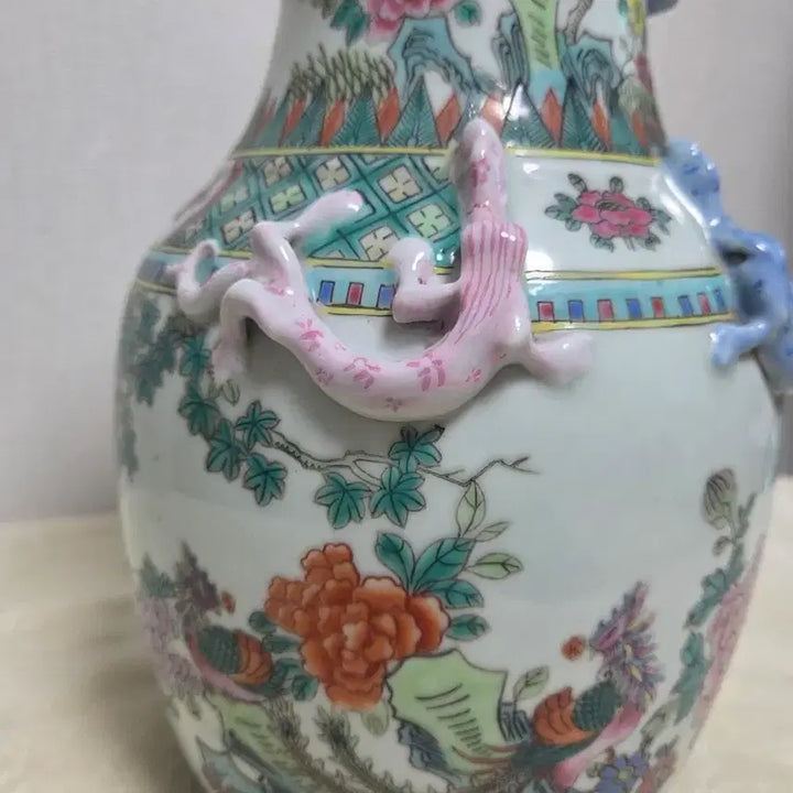 [BUNJANG] Daemyeong Nianjye "Hwajodo" Five-Color Vase / 대명 년제  화조도 오채 화병