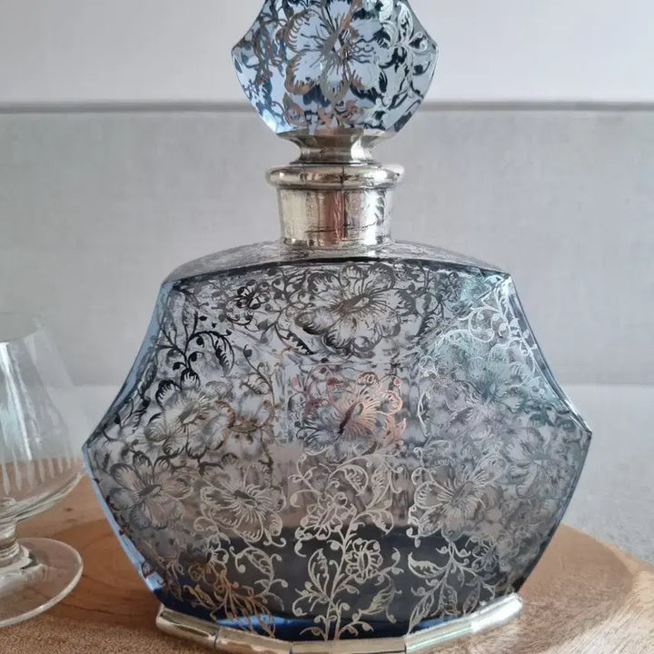[BUNJANG] Antique Sterling Silver Overlay Crystal Decanter / [할인상품]앤틱 스털링 실버 오버레이 크리스탈 디캔더