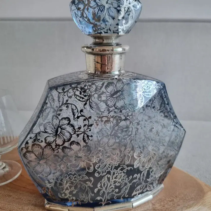 [BUNJANG] Antique Sterling Silver Overlay Crystal Decanter / [할인상품]앤틱 스털링 실버 오버레이 크리스탈 디캔더