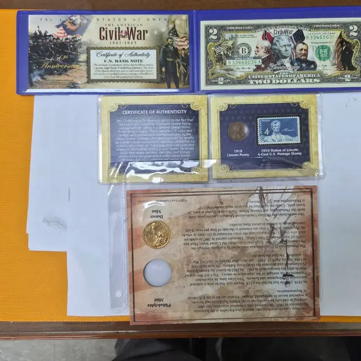 [BUNJANG] American Civil War Commemorative Set with Lincoln Coin / 미국 남북전쟁 기념권 및 링컨 기념 주화 세트