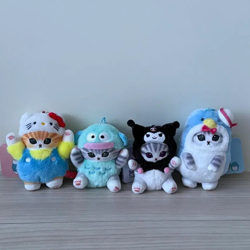 [BUNJANG] Mof Sans Korean Collaboration Plush Keyrings Set (4 Types) / [일괄] 모프샌드 산리오 콜라보 인형 키링 4종 세트