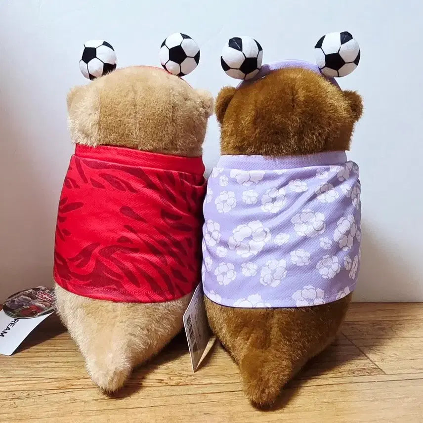 [BUNJANG] Woosoo Woosoo-chan Soccer Player Brown &amp; Dark Brown 27cm Doll Set / (세트)축구선수 우소우소짱 브라운, 다크브라운 27cm 인형 세트