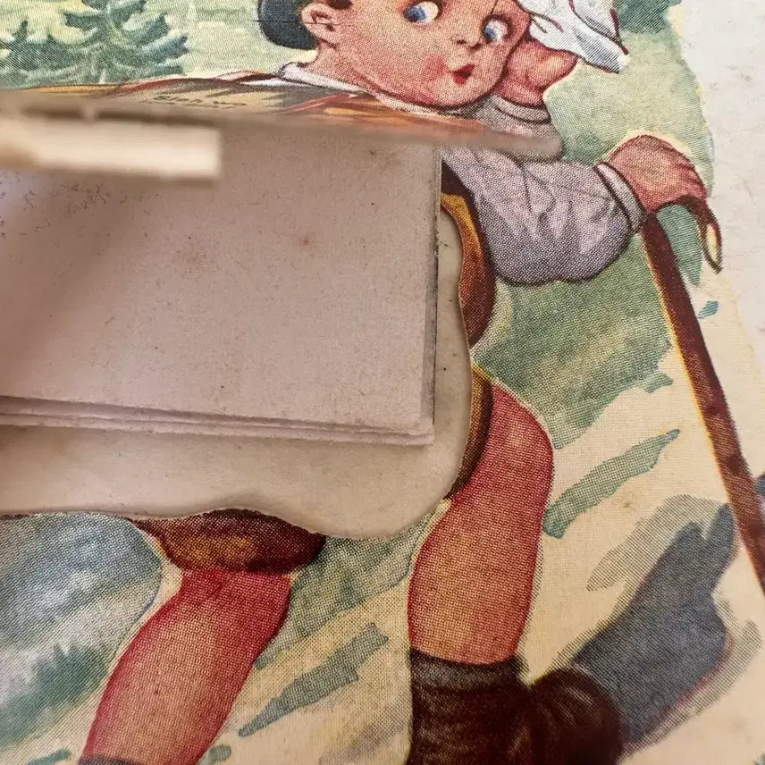 [BUNJANG] Vintage Postcard - Hiking Boy Illustration / 빈티지엽서 가방안에 책있다