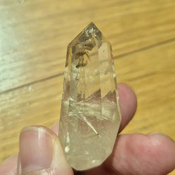 [BUNJANG] Golden Rutilated Quartz In Quartz Point Natural Mineral Stone / 초고퀄! 골든루틸 금침수정 쿼츠인쿼츠 포인트 원석 광물 보석