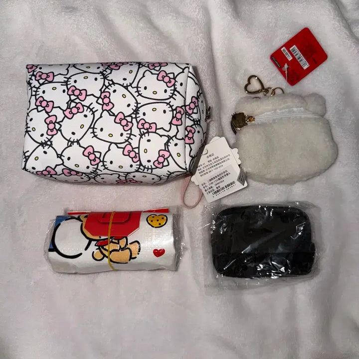 [BUNJANG] Sanrio Hello Kitty Pouch, Tarpaulin Bag, Coin Purse Bundle Set / 산리오 키티 파우치, 타포린백, 동전지갑 새상품 일괄