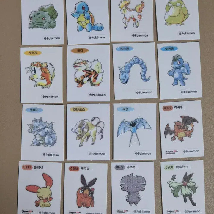 [BUNJANG] Pokemon 30th Anniversary Bread Stickers Bundle Set / 포켓몬스터 30주년 띠부씰 16장 일괄판매 합니다