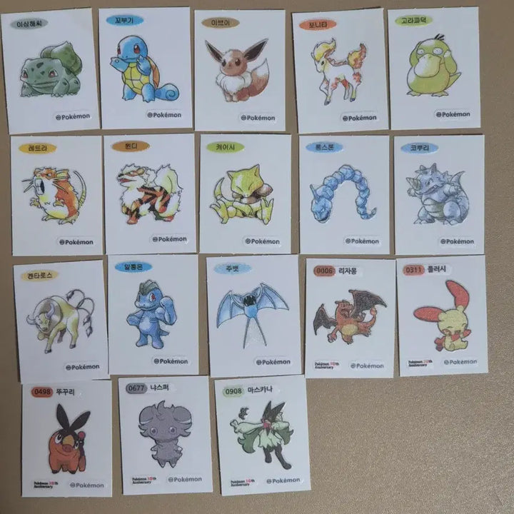 [BUNJANG] Pokemon 30th Anniversary Bread Stickers Bundle Set / 포켓몬스터 30주년 띠부씰 18장 일괄판매 합니다