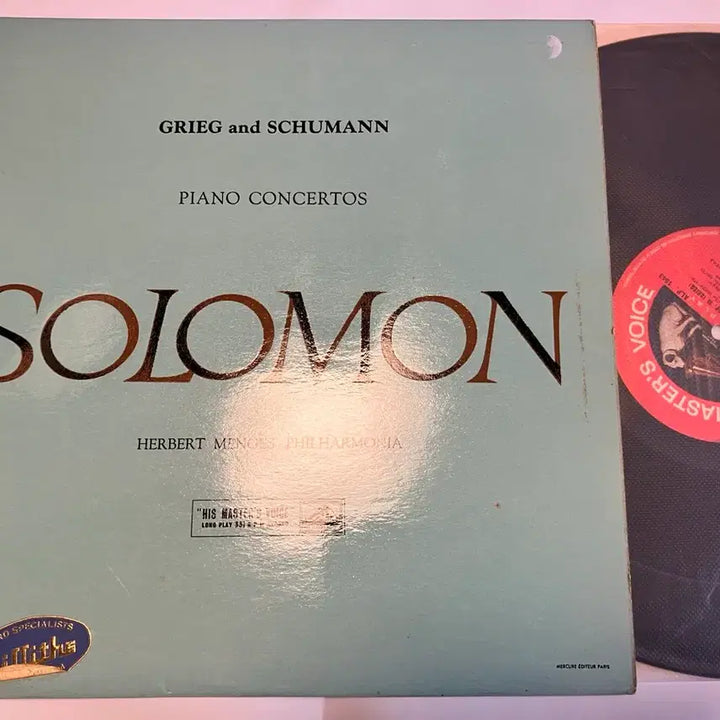 [BUNJANG] Solomon, Herbert Menges, Philharmonia Orchestra - Grieg &amp; Schumann Piano Concertos LP (HMV Mono Original) / 모노초기반) 솔로몬 - 그리그 &amp; 슈만 피아노 협주곡 LP