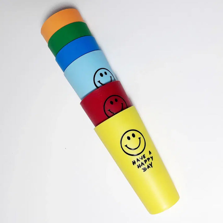 [BUNJANG] Vivid &amp; Pastel Mix Smile Cups Set of 6 / 비비드 &amp; 파스텔 믹스 스마일 컵 6개 세트