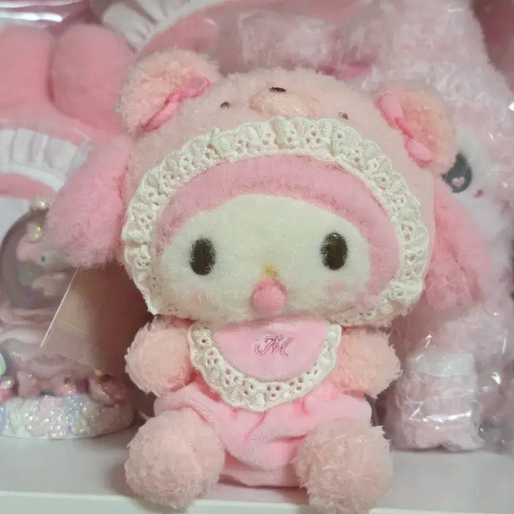 [BUNJANG] Latte Kuma My Melody Mascot Holder Keychain Plush / 라떼쿠마 마이멜로디 마스코트홀더 키링 인형