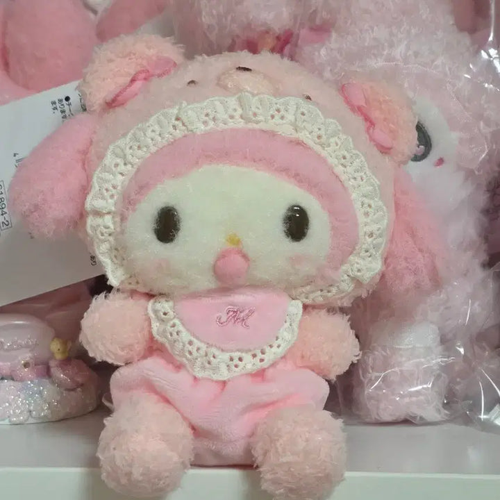 [BUNJANG] Latte Kuma My Melody Mascot Holder Keychain Plush / 무배)라떼쿠마 마이멜로디 마스코트홀더 키링 인형