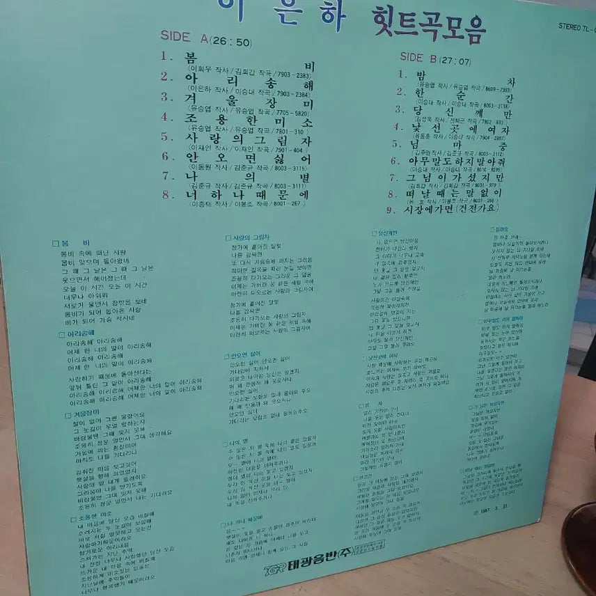 [BUNJANG] Lee Eun Ha Greatest Hits LP Album / 이은하 히트곡모음 LP 앨범