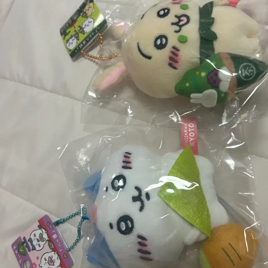 [BUNJANG] Monjakku Kyoto Limited Matcha Mascot Hachiware &amp; Usagi Plush Keychain / 먼작귀 교토 지역 한정 말차 마스코트 하치와레 우사기 인형 키링