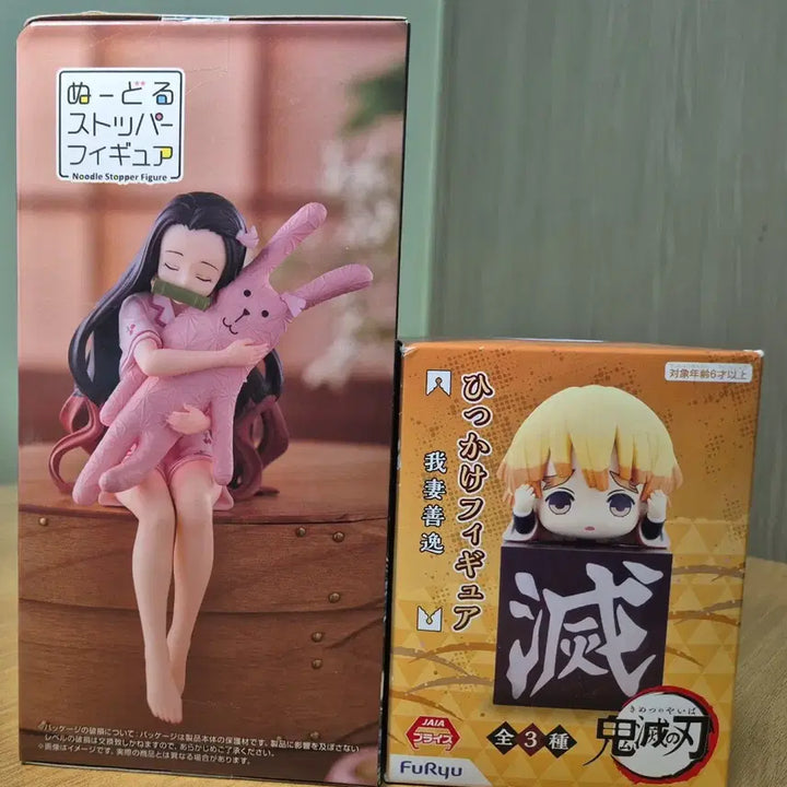[BUNJANG] Demon Slayer Nezuko x Craft Holic Nezuko &amp; Zenitsu Noodle Stopper Figure Bundle Set / 귀멸의 칼날 네즈코 피규어 x 크래프트홀릭(젠이츠) 일괄