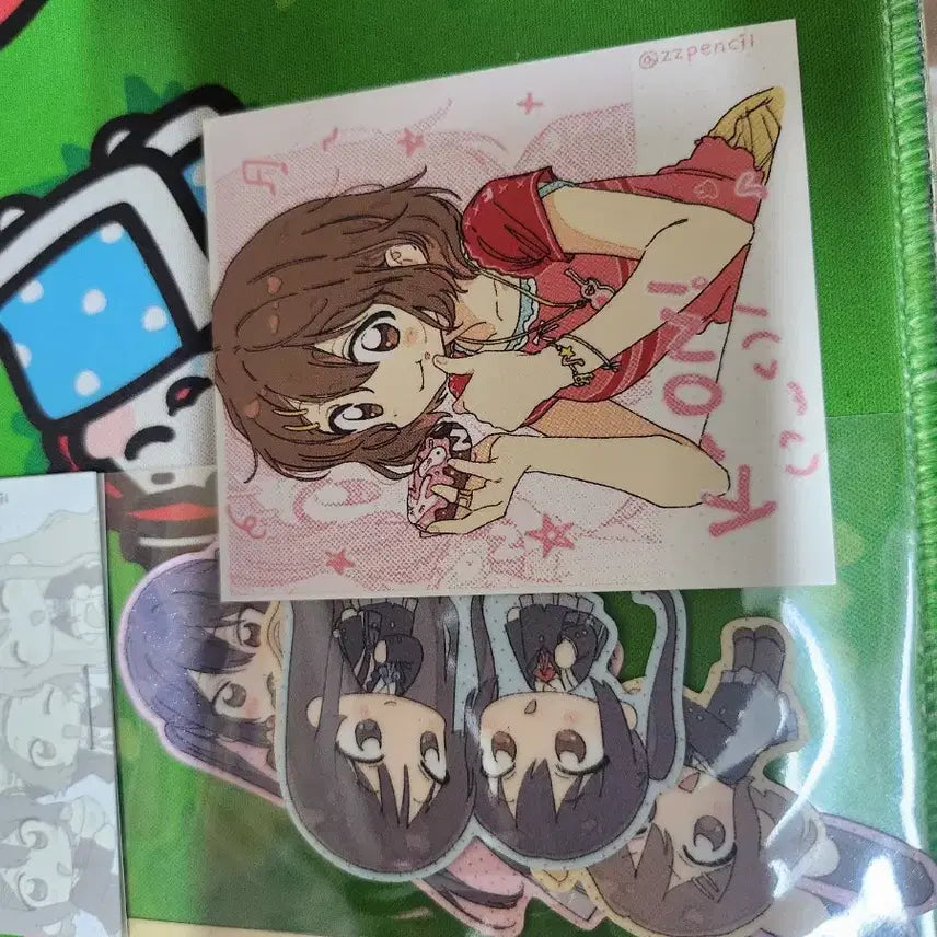 [BUNJANG] K-ON! Unofficial Fan-made Sticker &amp; Pin Badge Set / 케이온 ㅇㅍ님 비공굿 2차굿 판매