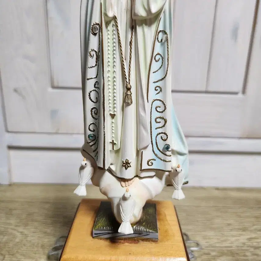 [BUNJANG] Fatima Madonna Music Box Statue with Cubic Tray / [고급 성물/오르골] 포르투갈 수입 파티마의 성모 마리아 오르골 성상 (