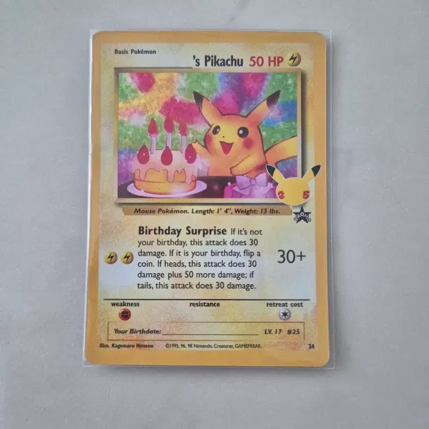[BUNJANG] Pokemon Birthday Pikachu Promo Card (North American Edition) / [북미판] 포켓몬카드 생일 피카츄 프로모