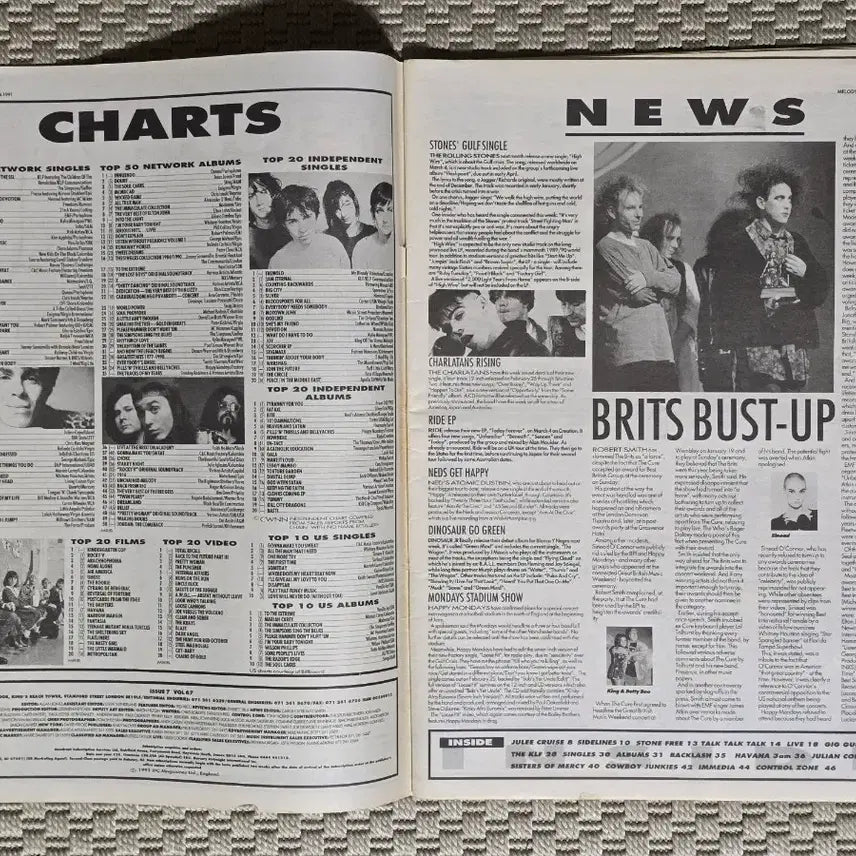 [BUNJANG] Melody Maker Magazine (February 1991) with Charlatans Large Poster / 매거진 Melody Maker 대형 매거진 + 샬라탄스 대형 포스터