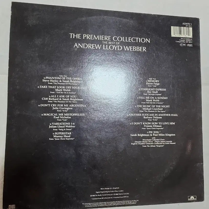 [BUNJANG] Andrew Lloyd Webber Best Collection LP / Andrew Lloyd LP UK 웨버 베스트 컬렉션