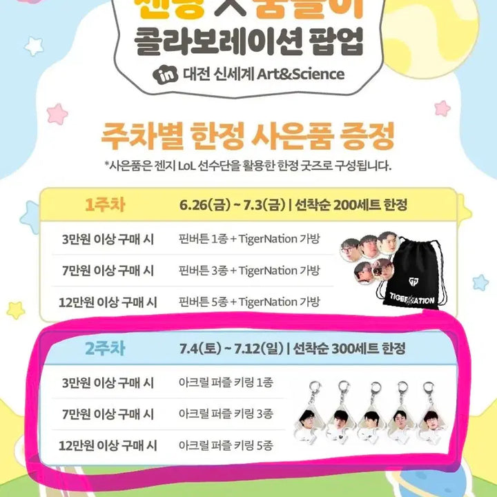 [BUNJANG] Gen.G Genrang-i Dreamy Acrylic Puzzle Keyring Bundle Set / 젠지 젠랑이 꿈돌이 팝업 사은품 아크릴 퍼즐 키링 랜덤 일괄