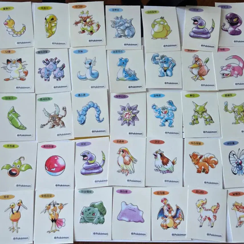 [BUNJANG] Pokemon 30th Anniversary Art Wall Sticker Bundle (36 Types) / 포켓몬 30주년 기념 아트월 띠부씰 일괄