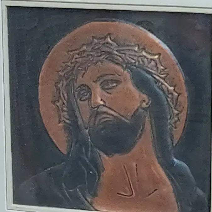 [BUNJANG] Ecce Homo Jesus Wall Plaque and Copper Plate Frame Set / 예수 <이사람을 보라 에케 호모> 벽걸이동판과 순동판 액자