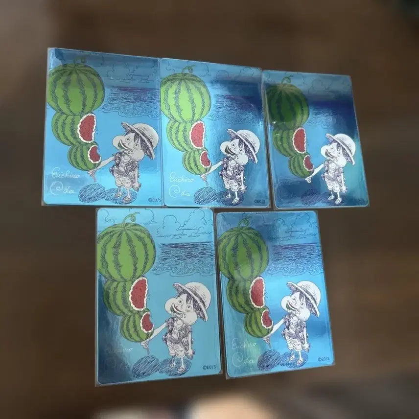 [BUNJANG] One Piece Watermelon Luffy Oda Signed Card Set / (현물) 원피스 수박루피 오다싸인 카드