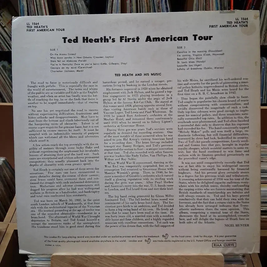 [BUNJANG] Ted Heath First American Tour Live LP / 빈티지 빅밴드 재즈 테드 히스 퍼스트 아메리칸 투어 LP