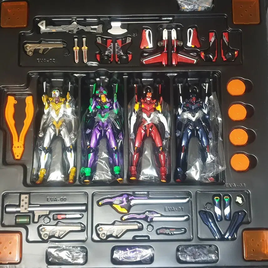 [BUNJANG] Revoltech Evangelion Metallic Color Limited Edition Figure with Pedestal Set / 에반게리온,리볼텍,메탈릭컬러,피규어,대좌세트,정품