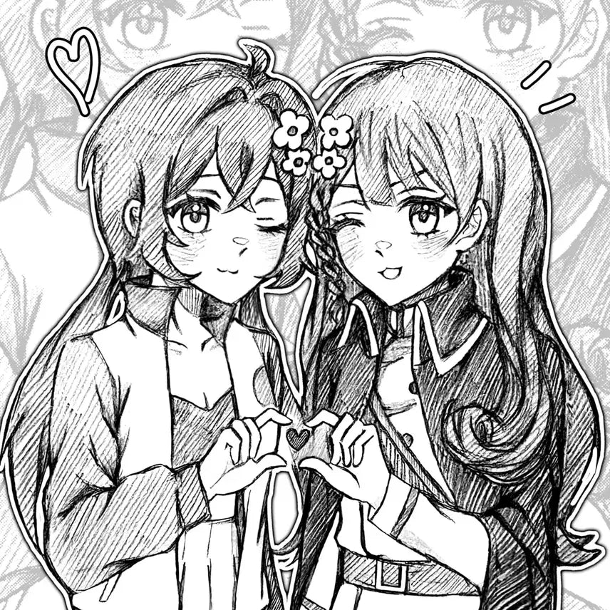 [BUNJANG] Monochromatic Sketch Commission Bust/Half-body / 손그림 낙서 커미션(2) 무컨펌 낙서 낙퀄 흉상 반신 1인 2인