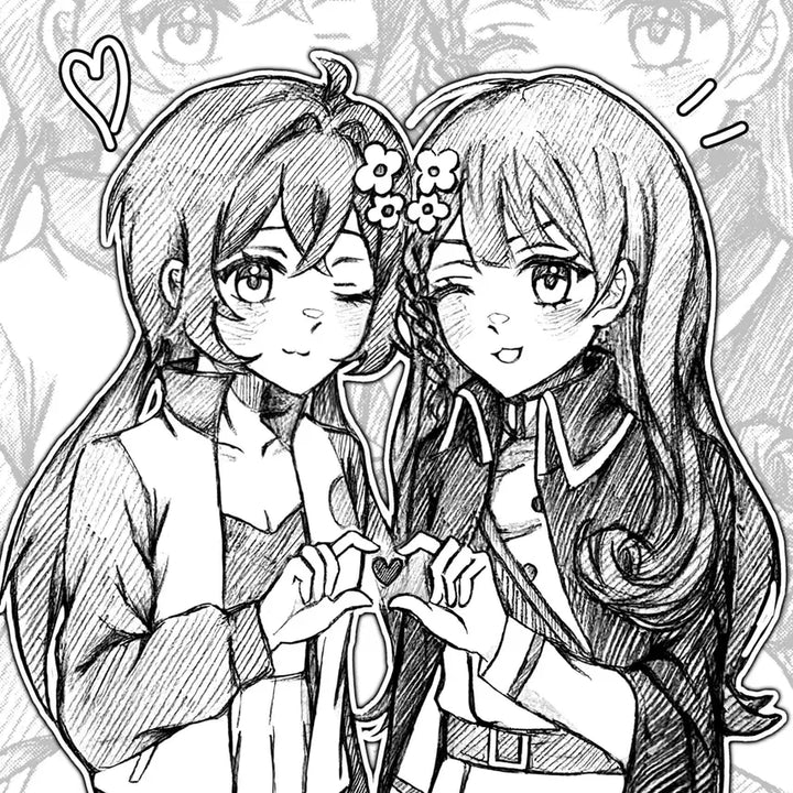 [BUNJANG] Monochromatic Sketch Commission Bust/Half-body / 손그림 낙서 커미션(2) 무컨펌 낙서 낙퀄 흉상 반신 1인 2인