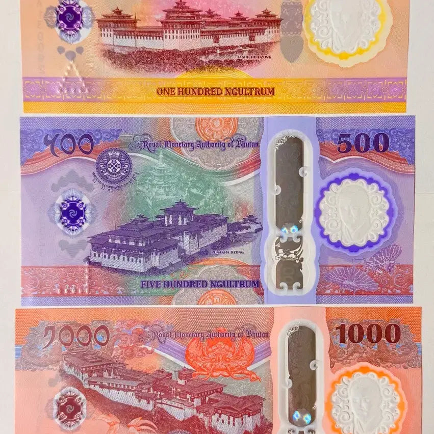 [BUNJANG] Bhutan 2026 100, 500, 1000 Denomination Banknote Set / 부탄 2026 100 500 1000 3종 세트  미사용