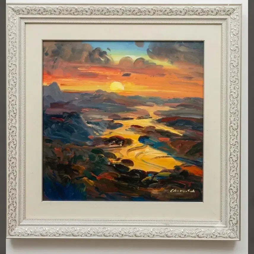 [BUNJANG] Cho Kyu-seok "Summer Landscape" Original Oil Painting (Framed) / 명작 분양] 조규석 화백 유화 원화 "여름날의 풍경" (액자 포함,
