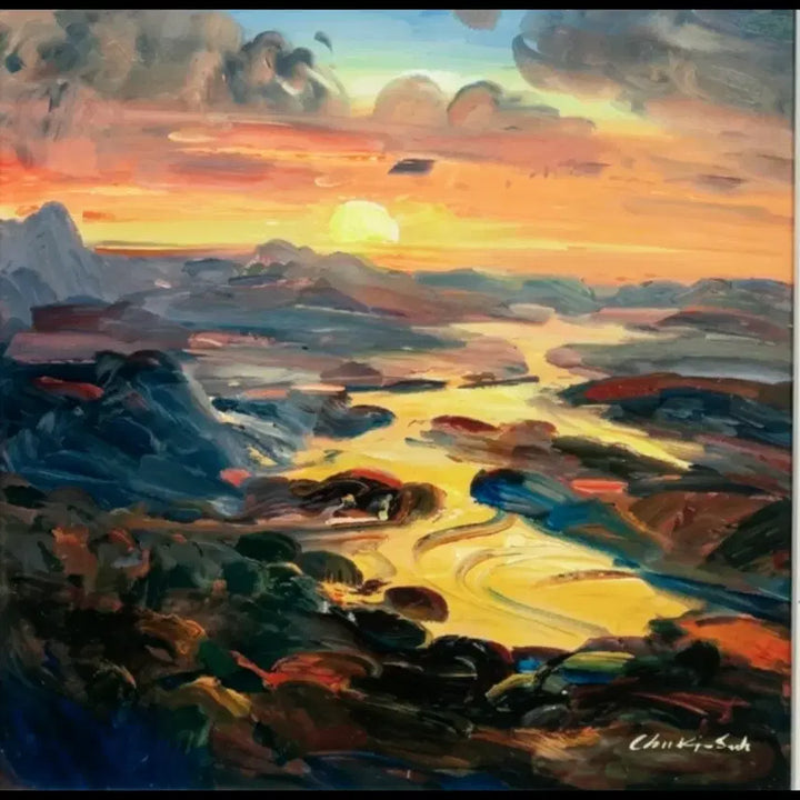 [BUNJANG] Cho Kyu-seok "Summer Landscape" Original Oil Painting (Framed) / 명작 분양] 조규석 화백 유화 원화 "여름날의 풍경" (액자 포함,