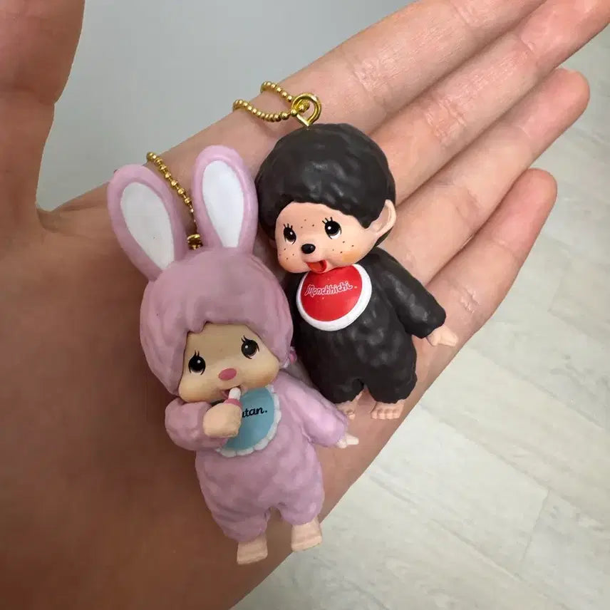 [BUNJANG] Monchhichi Figure Keyring Set (2 Pieces) / 몬치치 피규어 키링 2개