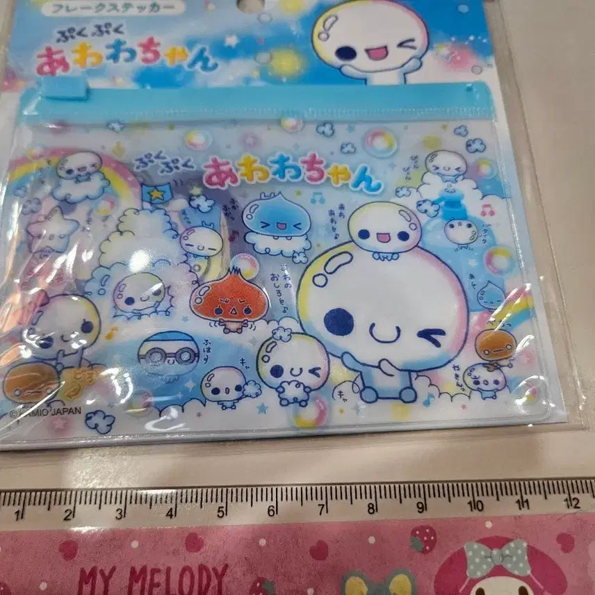 [BUNJANG] Heisei Water Drop Pouch &amp; 48 Sticker Set / 헤이세이 물방울 파우치.스티커48매셋트 일본제 레트로 다꾸