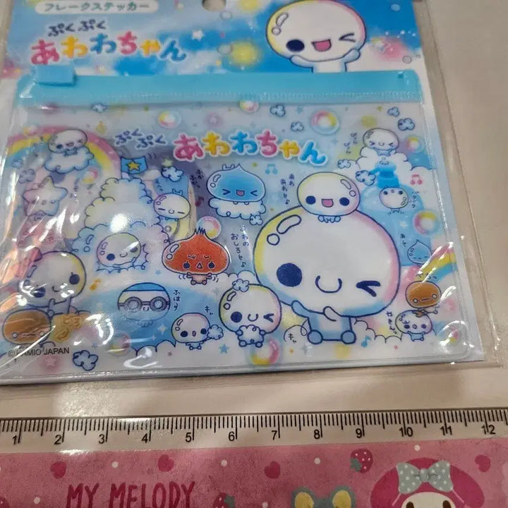 [BUNJANG] Heisei Water Drop Pouch &amp; 48 Sticker Set / 헤이세이 물방울 파우치.스티커48매셋트 일본제 레트로 다꾸
