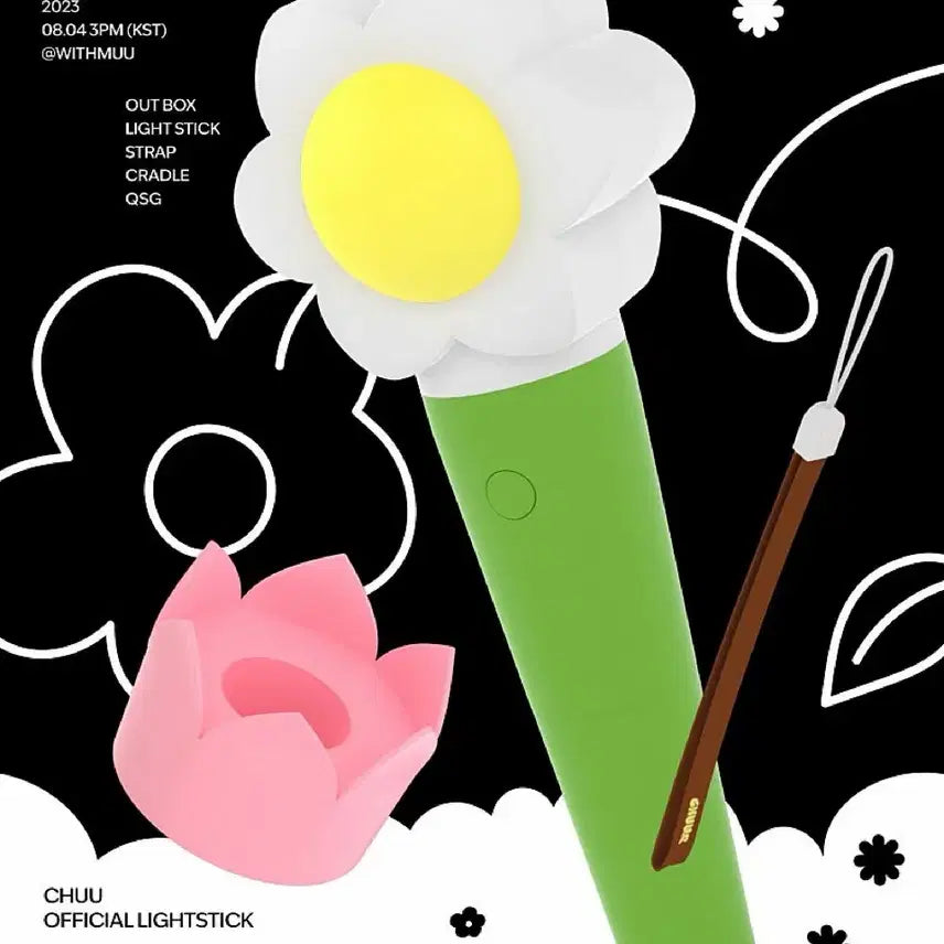 [BUNJANG] LOONA Chuu Official Light Stick KKURA Bong / 츄 공식 응원봉 KKURA 꾸까봉 light stick 박스까지 다