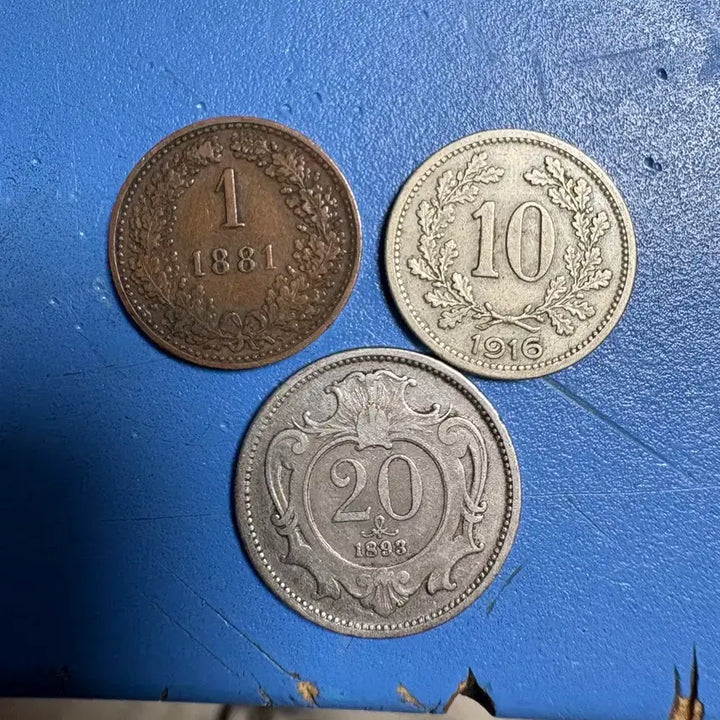 [BUNJANG] Austrian Empire 1, 10, 20 Kreuzer Coin Set (1881, 1898, 1916) / 19~20세기 오스트리아제국 1크로이저, 10크로이저, 20크로이저 세트