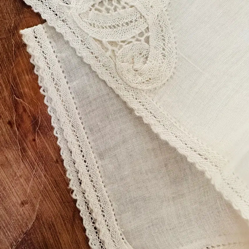 [BUNJANG] Linen Lace Hankerchief / 린넨레이스 행키 퓨어한 화이트손수건