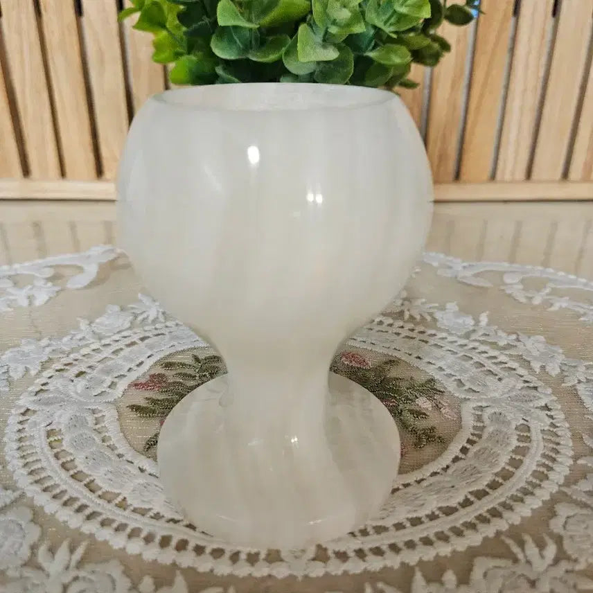 [BUNJANG] Vintage Onyx Marble Candlestick Object / [천연석] 빈티지 오닉스(옥돌) 대리석 촛대 오브제