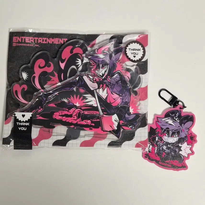 [BUNJANG] Hazbin Hotel Alastor Unsealed Acrylic Stand &amp; Keyring Bundle Set / 판매) 해즈빈호텔 알래스터 비공굿 미개봉 아크링 스탠드&amp;키링